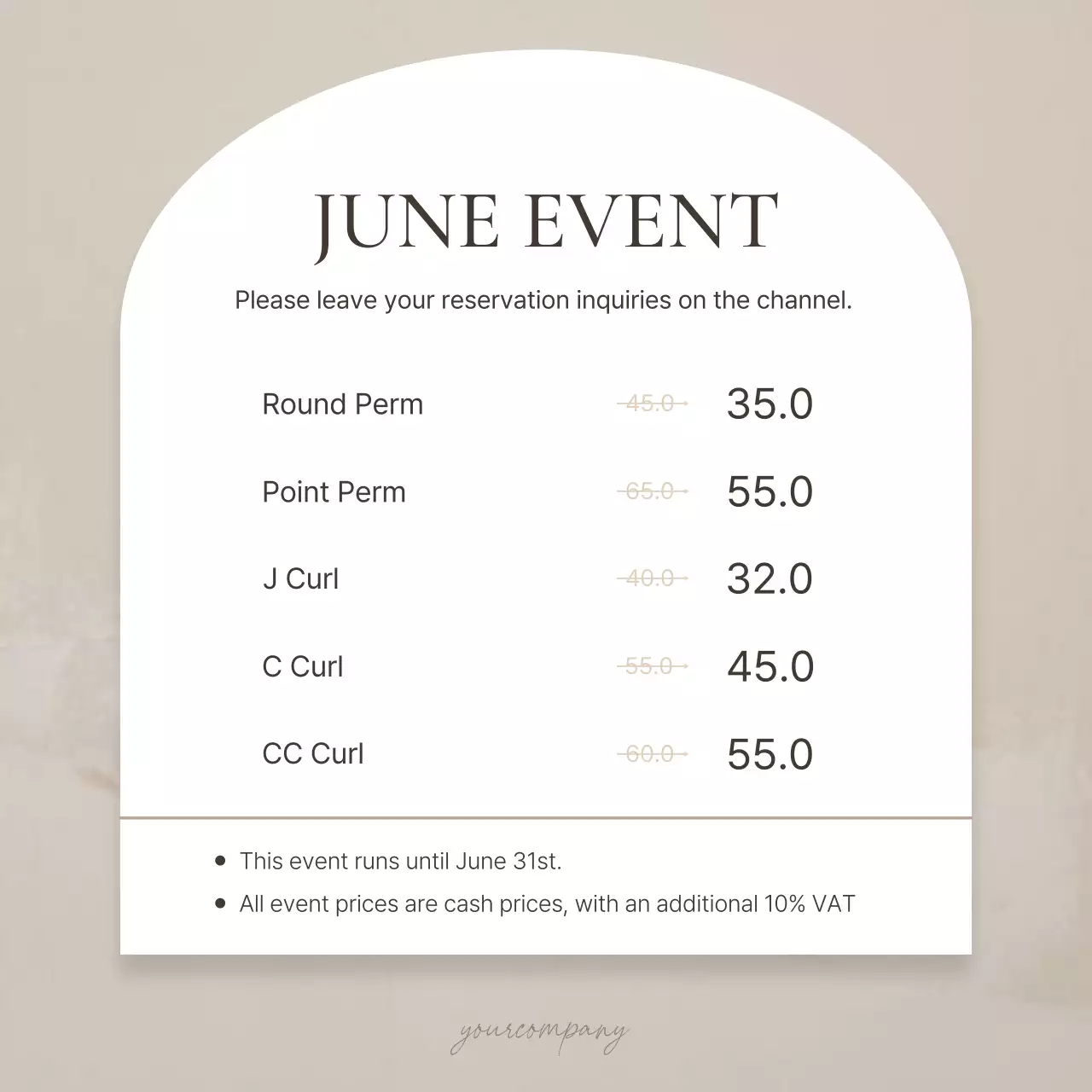 Beige Simple Hair Promotion Social Media Post