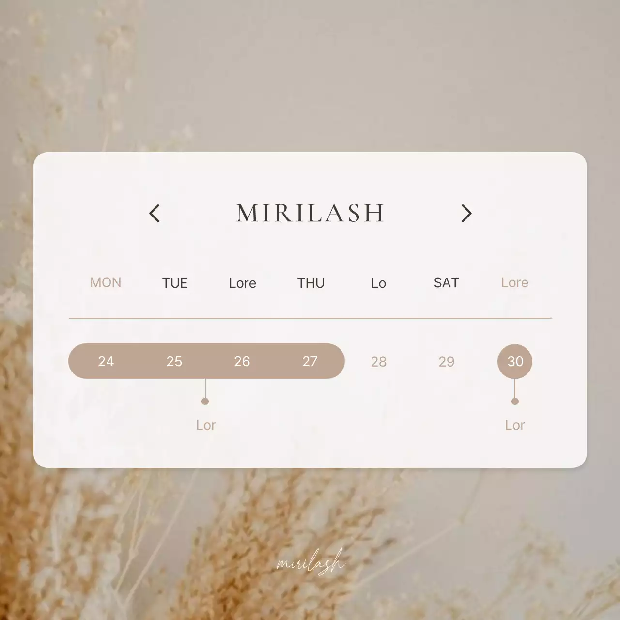 Annunci moderni di chiusura del calendario in marrone e beige