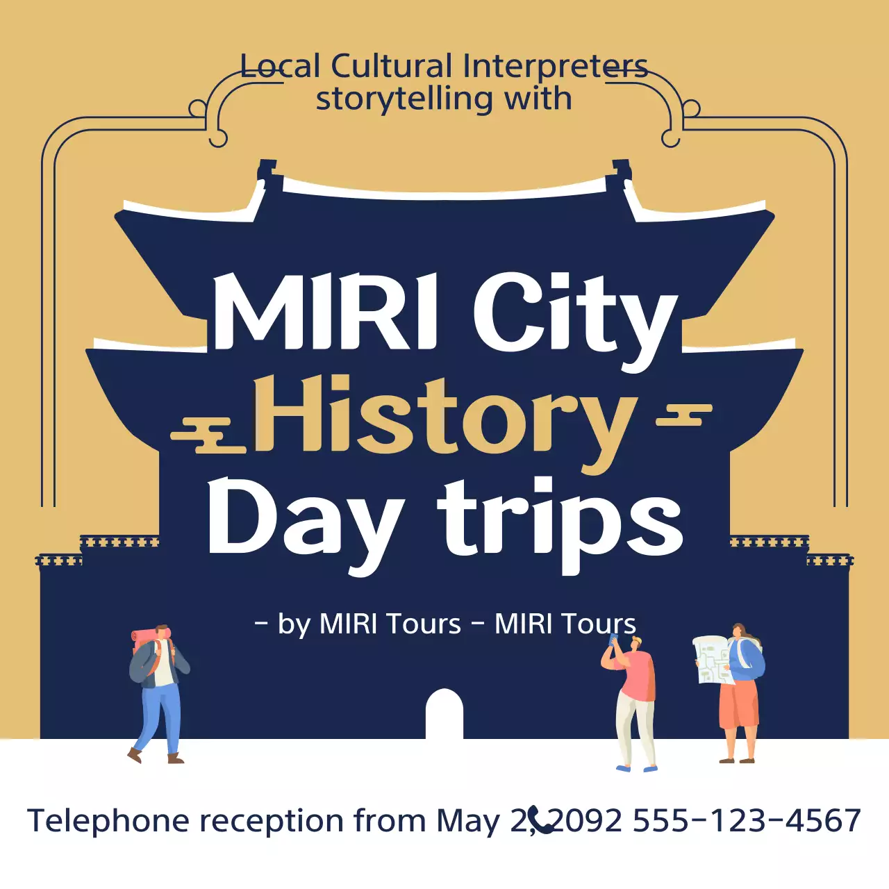 Bài đăng trên mạng xã hội về quảng bá lịch sử truyền thống màu be