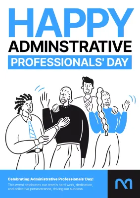 Blue Simple Celebration Announcement Poster