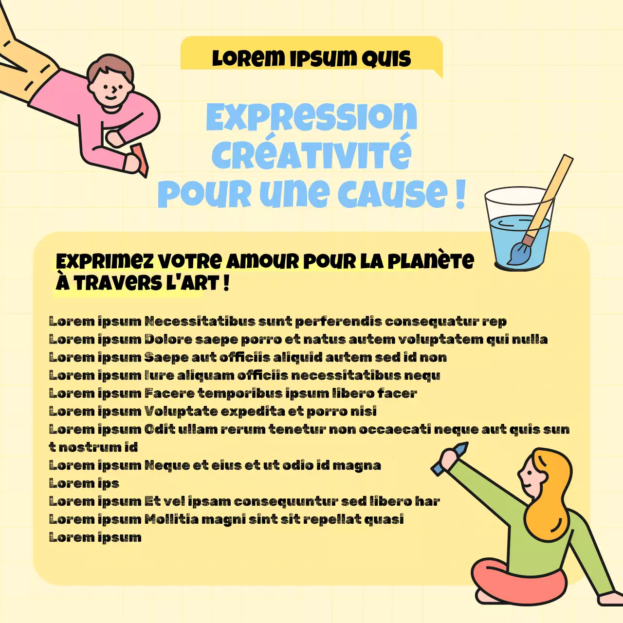 Campagne de la Journée de la Terre de l'école moderne jaune et bleue