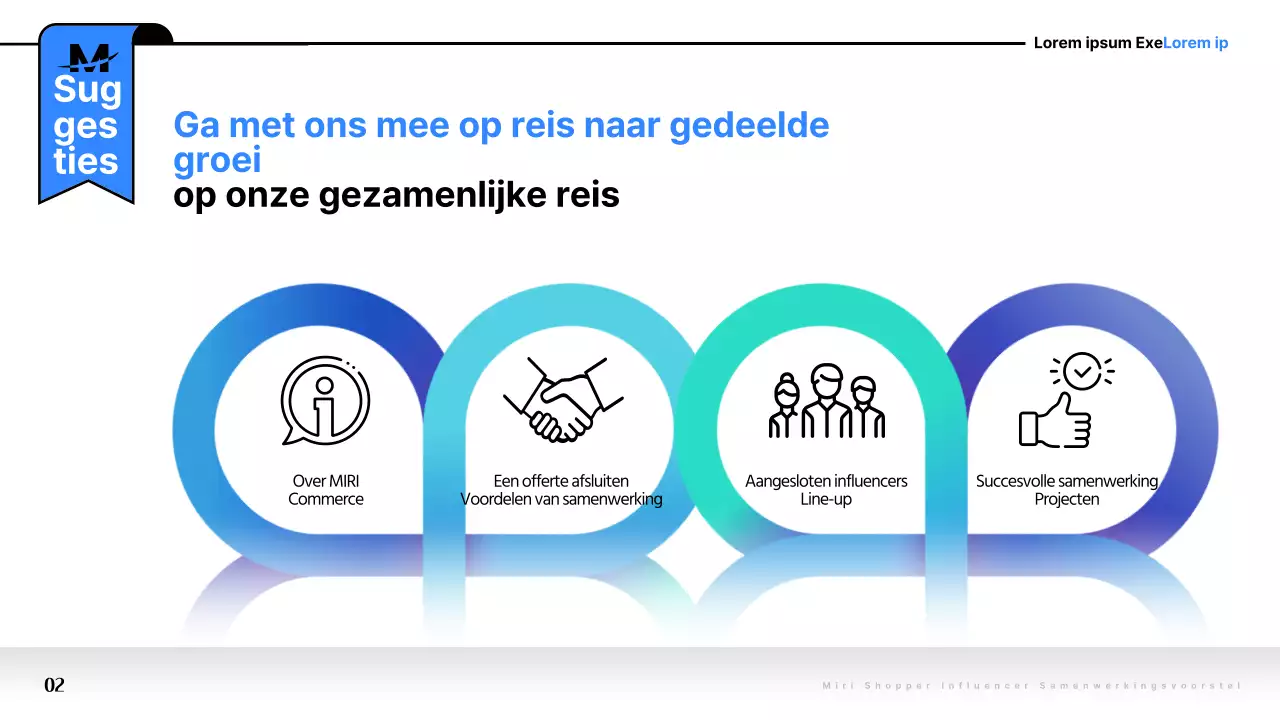 Pop-art samenwerkingsvoorstel in blauw en zwart