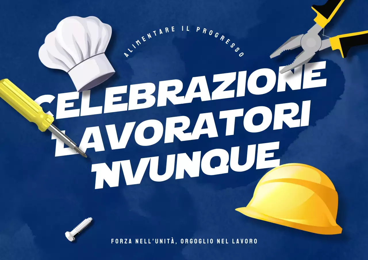 Una semplice campagna del Primo Maggio in blu navy