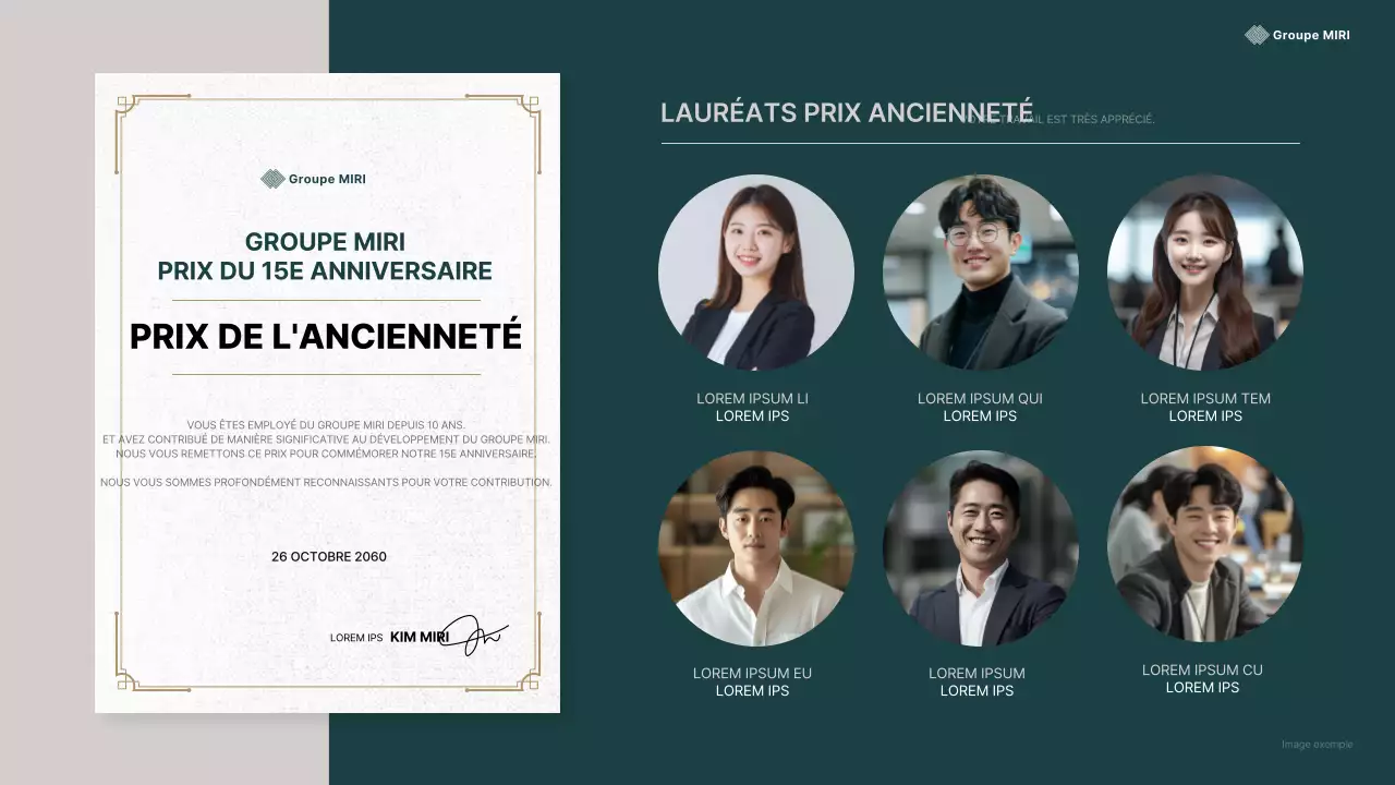 Une présentation simple de célébration d'anniversaire en vert et beige