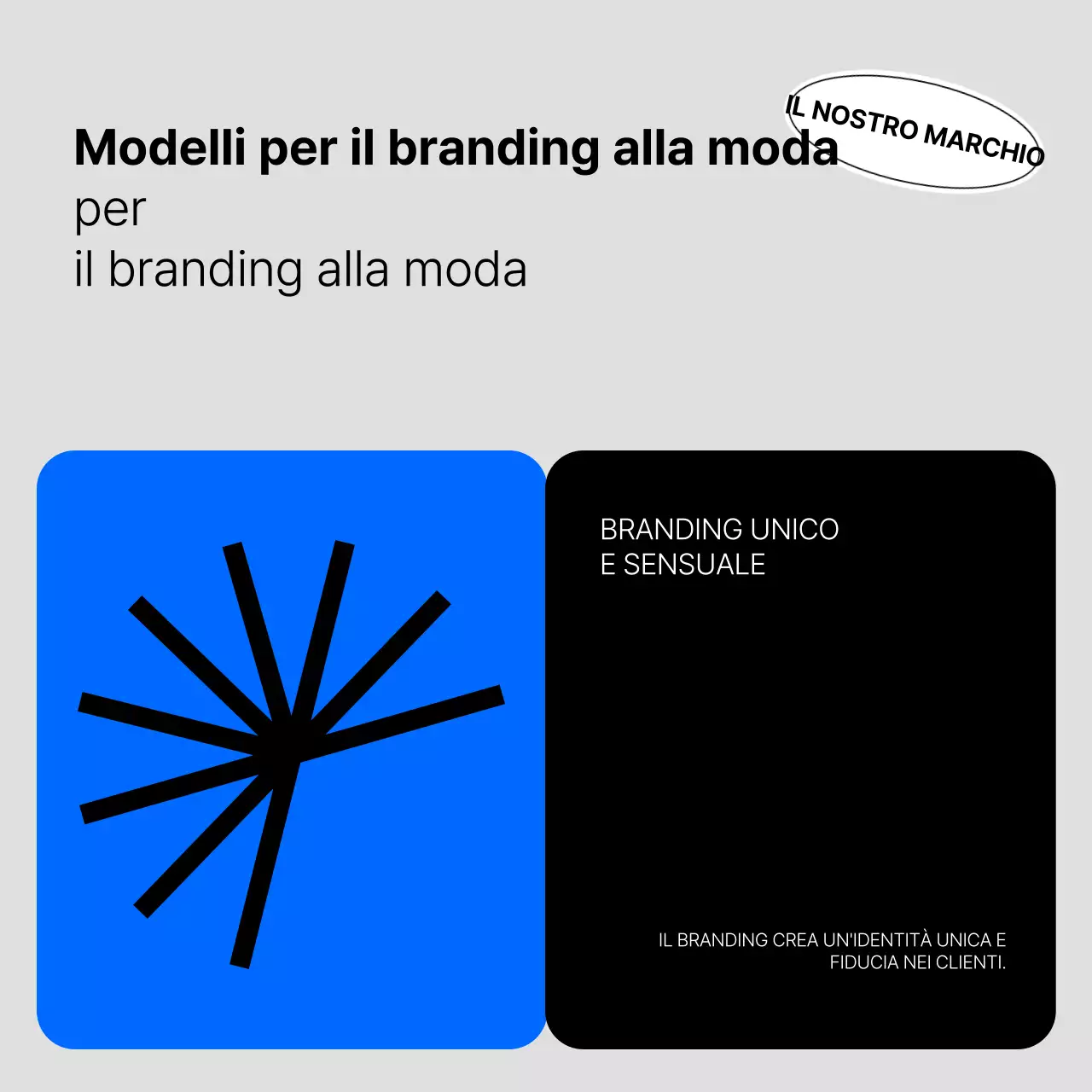 Un'introduzione al branding di tendenza in blu e nero