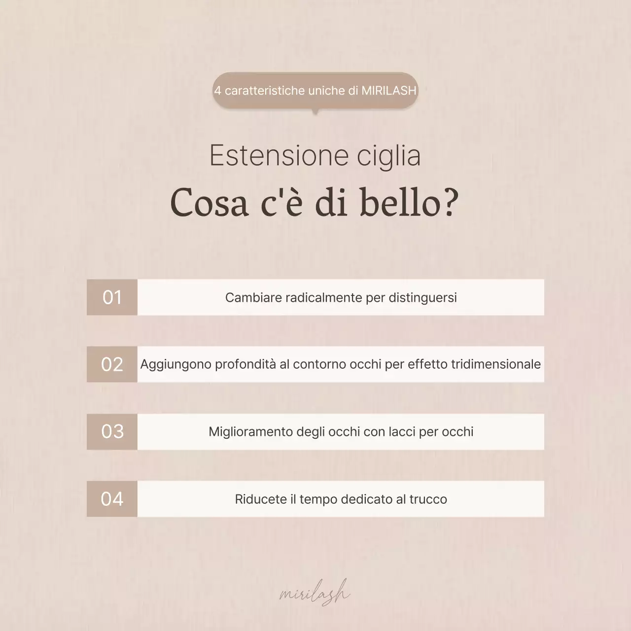 Promuovere la bellezza moderna delle ciglia nei colori marrone e beige