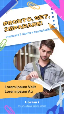 Tendenza blu e gialla per la pubblicità del ritorno a scuola