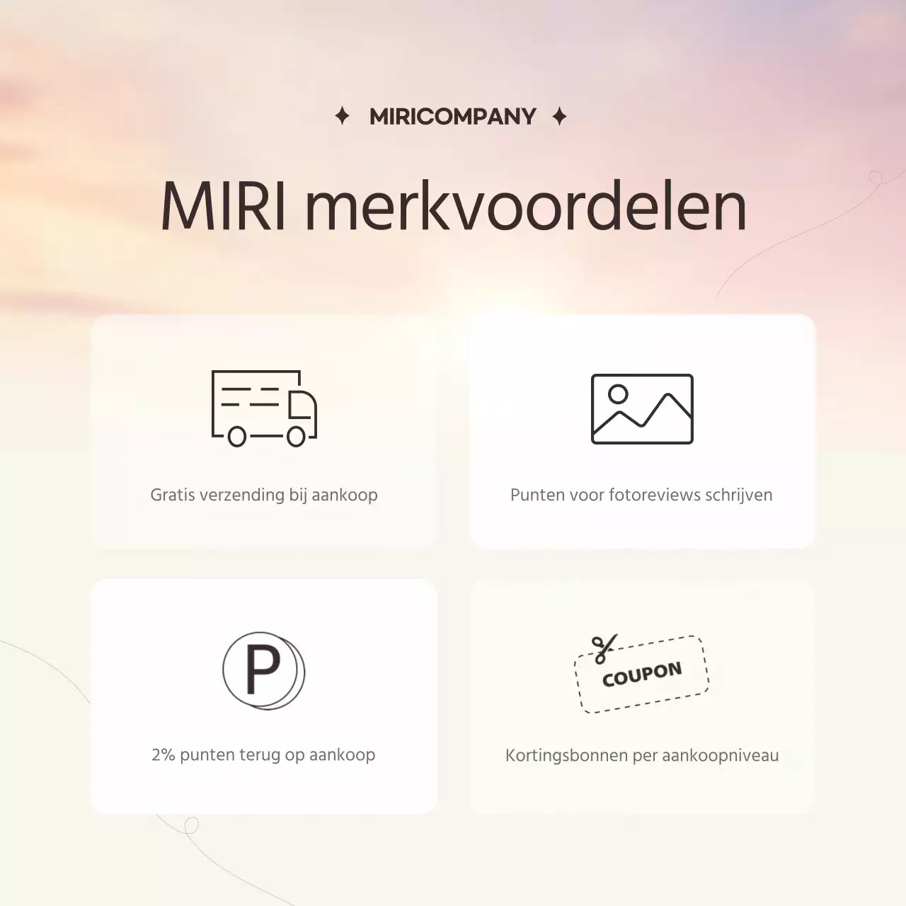 Promoot de marketing van je merk met een eenvoudige zonsondergang in beige
