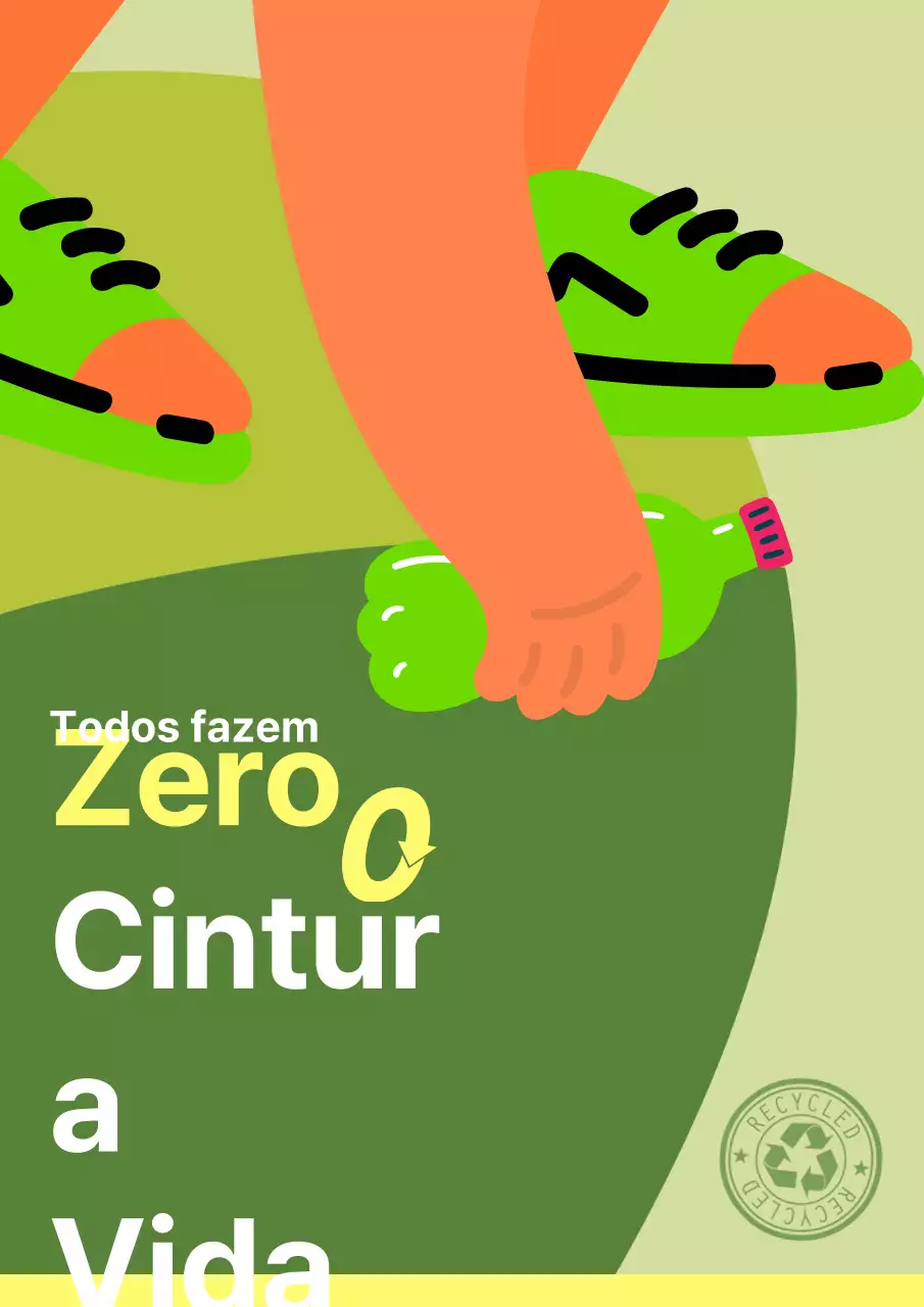 Uma simples campanha verde e amarela "Zero Waste Life