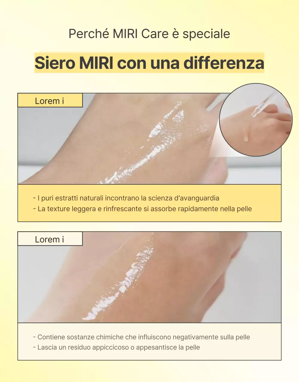 Promuovere cosmetici semplici per la cura della pelle in giallo e arancione