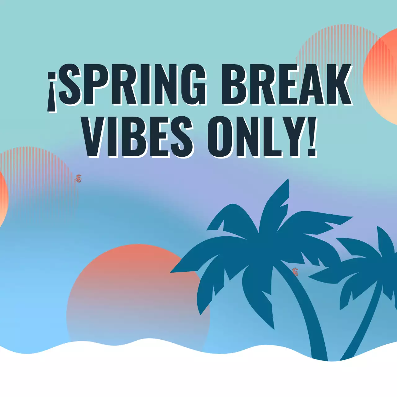 Campaña de fiesta de primavera del bar de moda azul y naranja