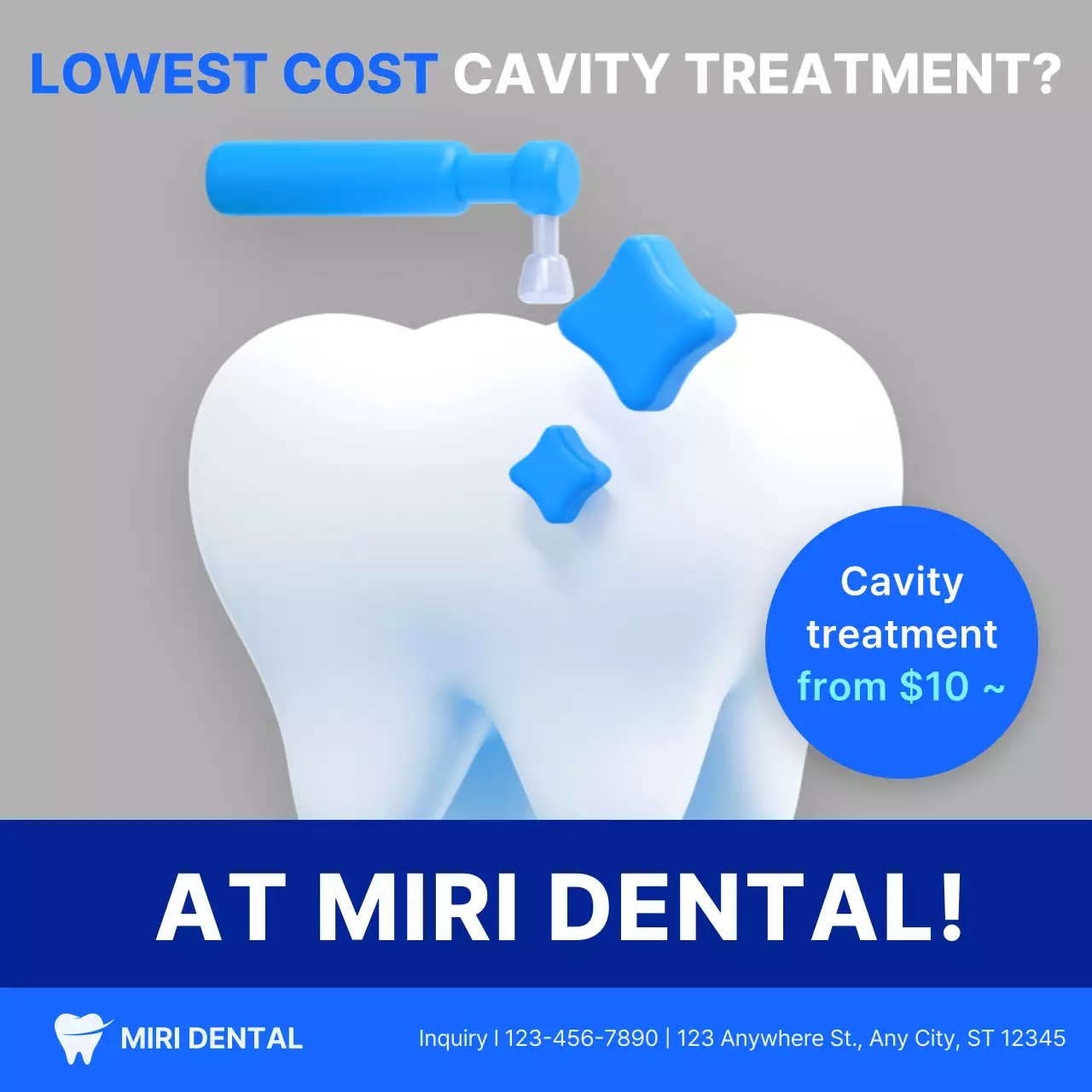 Blue Modern Dental Promotion Social Media Post