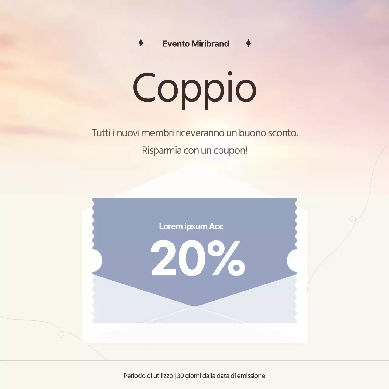 Promuovete il marketing del vostro marchio con un semplice cielo al tramonto in beige