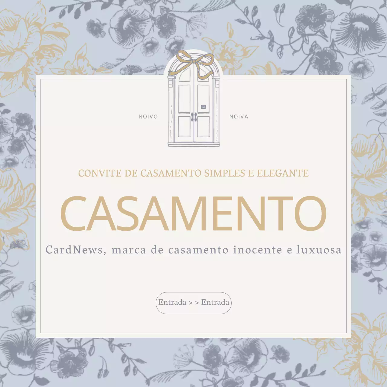 Anúncio de um vestido de noiva luxuoso em azul claro e bege