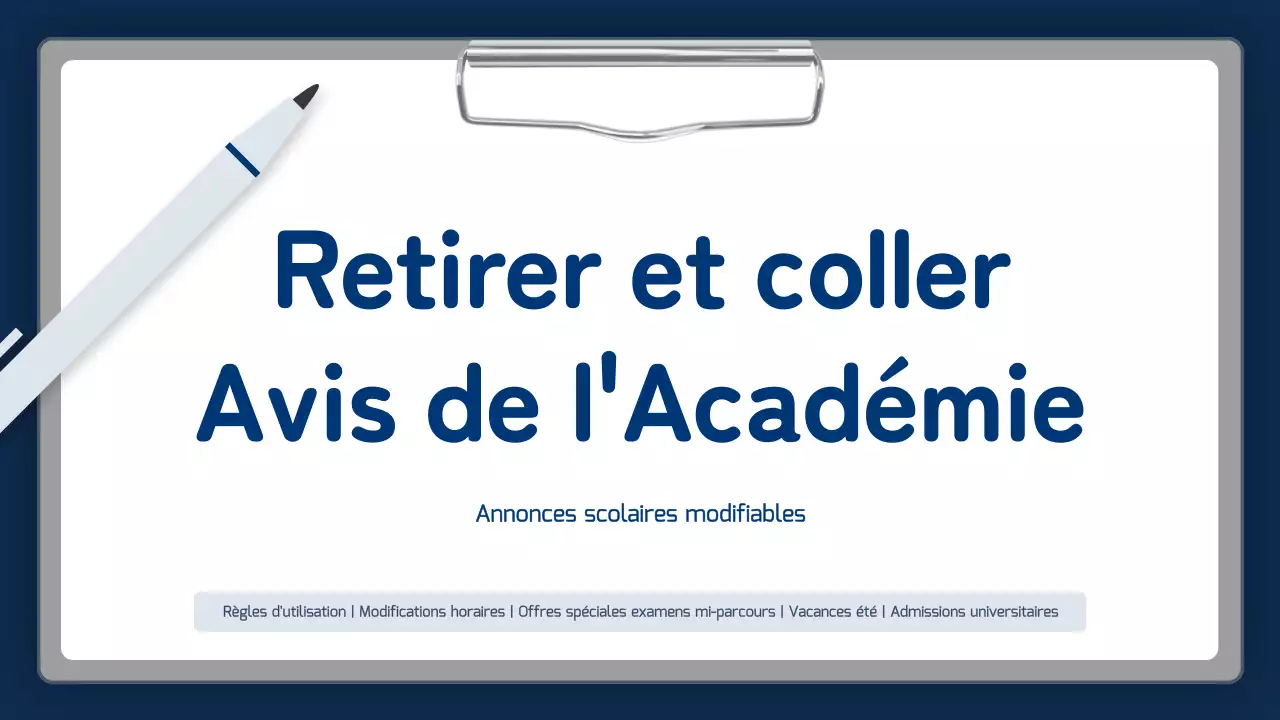 Faire-part d'école simple bleu marine