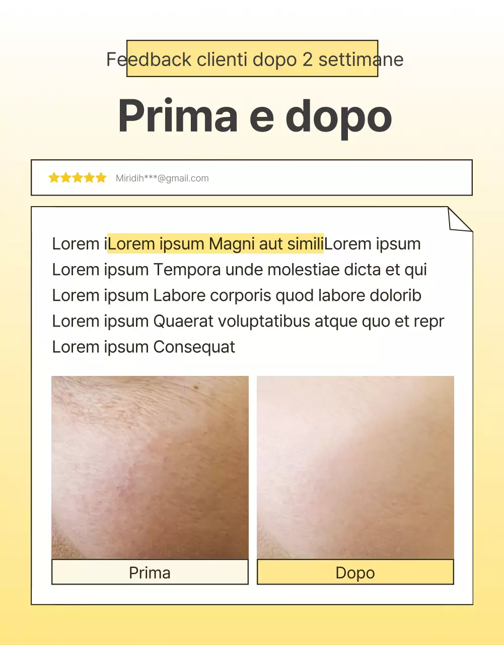 Promuovere cosmetici semplici per la cura della pelle in giallo e arancione