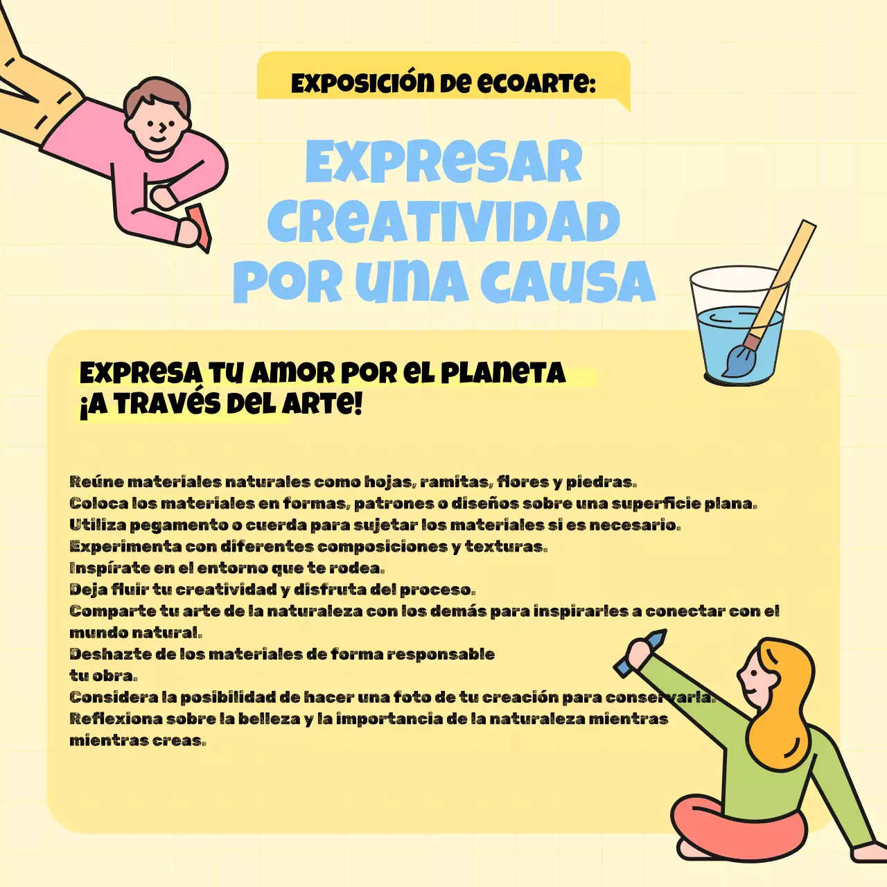 Campaña del Día de la Tierra de la Escuela Moderna Amarillo y Azul