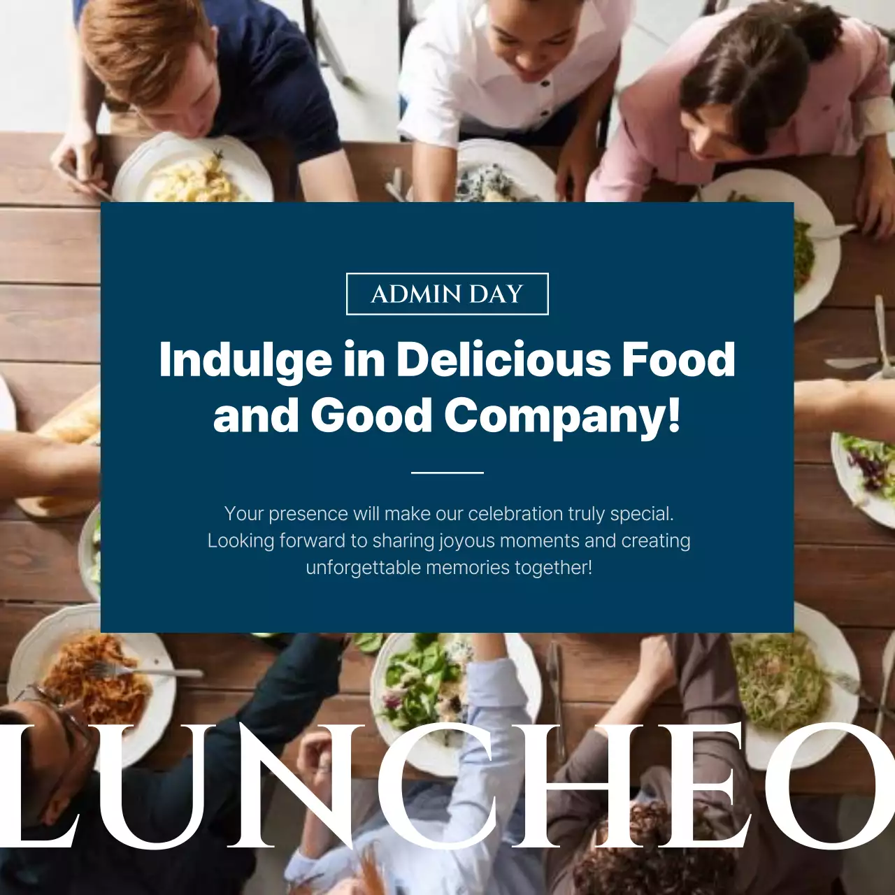 Blue Professional Luncheon Announcement Social Media Post