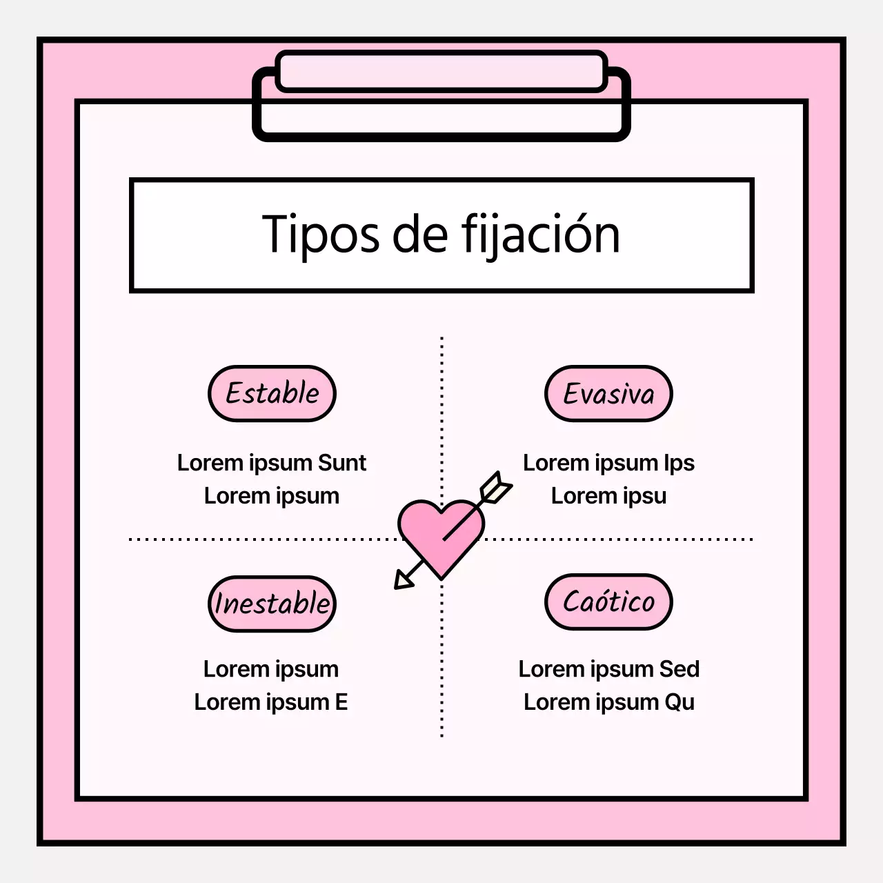 Información psicológica sencilla en rosa