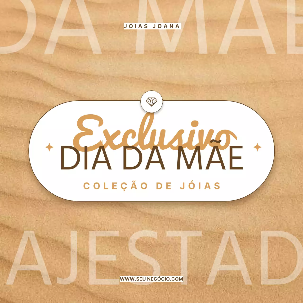 Bege e dourado Moderno Jóias exclusivas Coleção especial Dia da Mãe Anúncio