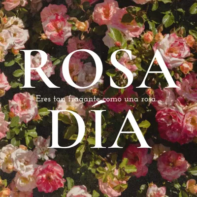 Un post sentimental del Día de la Rosa en rosa y blanco