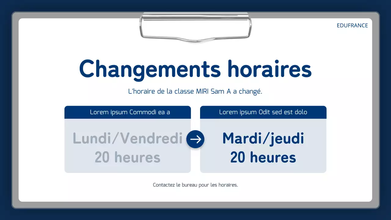 Faire-part d'école simple bleu marine