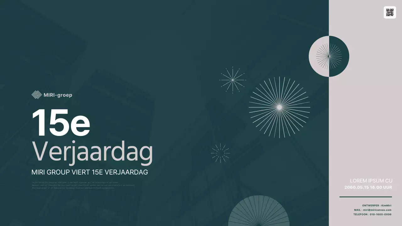 Een eenvoudige jubileumpresentatie in groen en beige