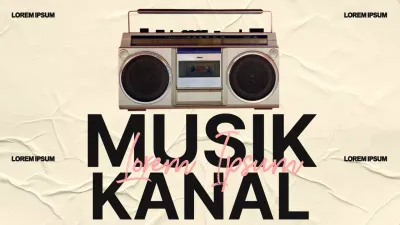 Gelb Rosa Schwarz Einfacher Vintage Musik Kanal