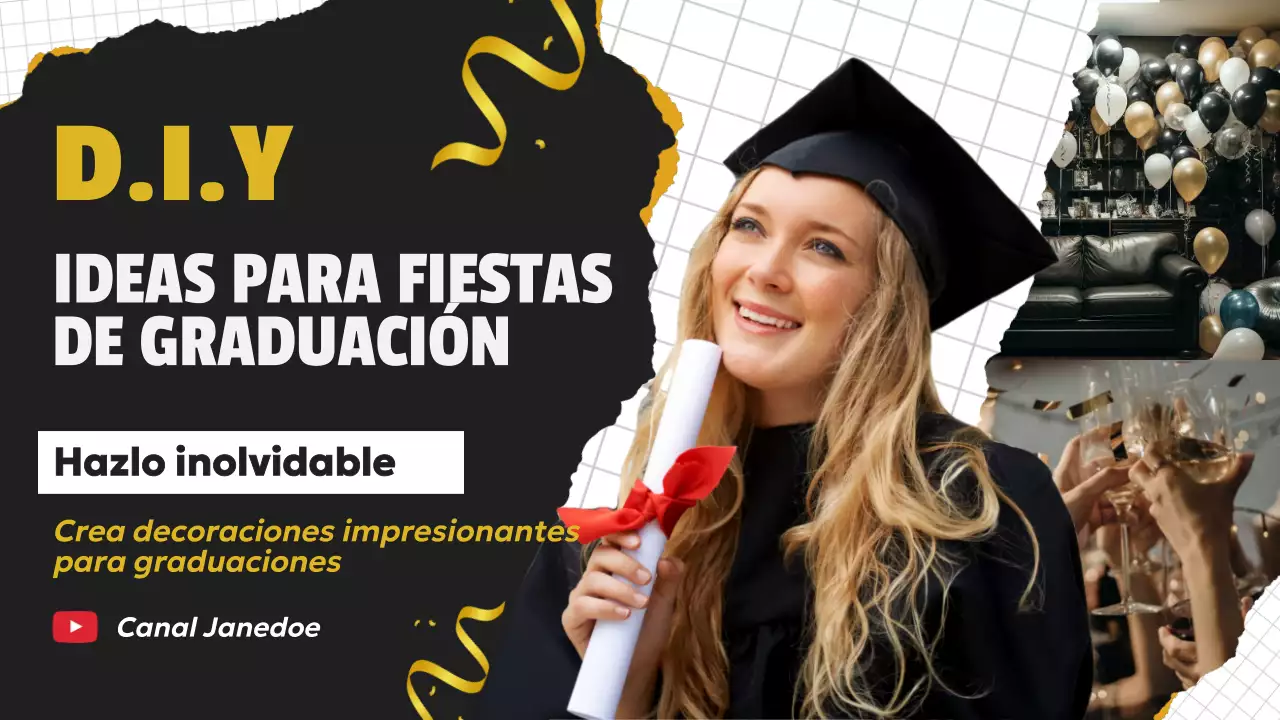 Amarillo Negro Moderno DIY Fiesta de Graduación Ideas