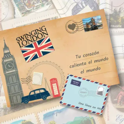 Sentimiento vintage desplegable en marrón