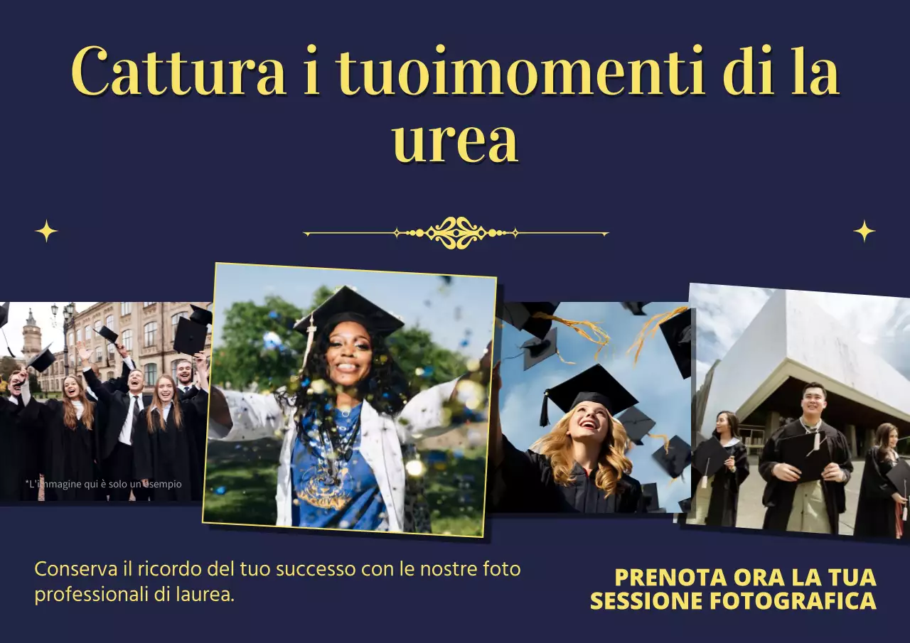 Sessione fotografica di laurea semplice rossa e gialla Annuncio pubblicitario