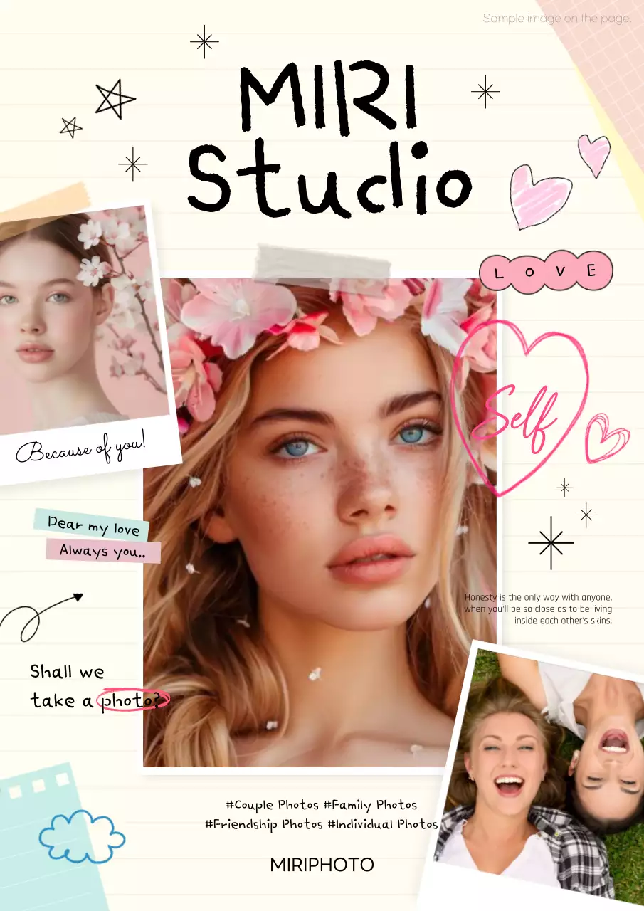 Promoting a cozy self-studio in ivory and pink