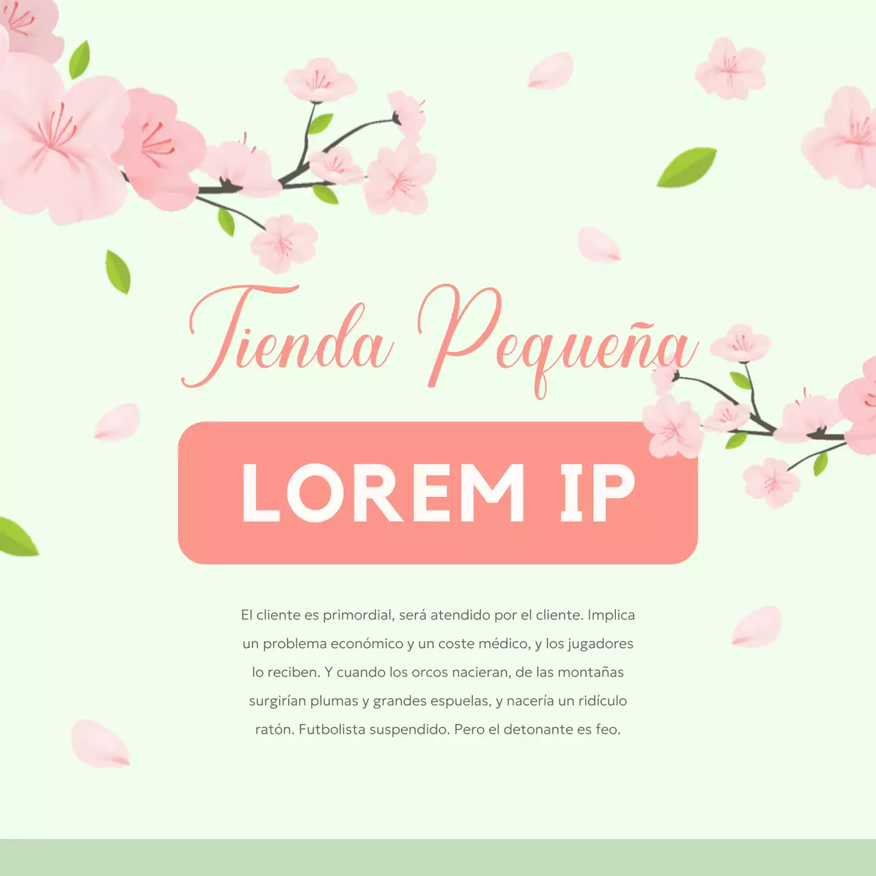 Verde y Rosa Elegante Promoción de Vacaciones de Primavera