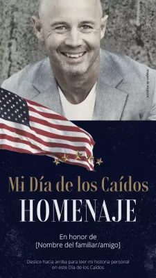 Introducción al homenaje moderno azul y rojo del Día de los Caídos