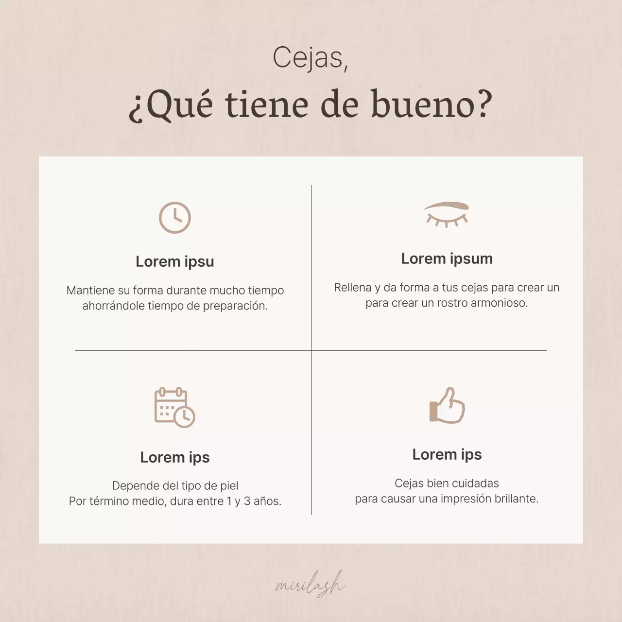Consejos de belleza para un moderno tratamiento de cejas marrón y beige