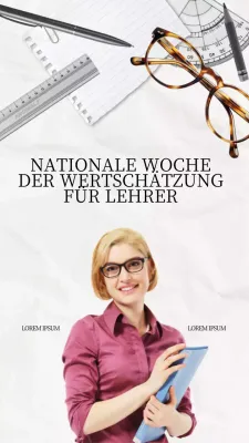 Rosa Schwarz und Weiß Einfach Elegant Nationale Woche der Anerkennung für Lehrer