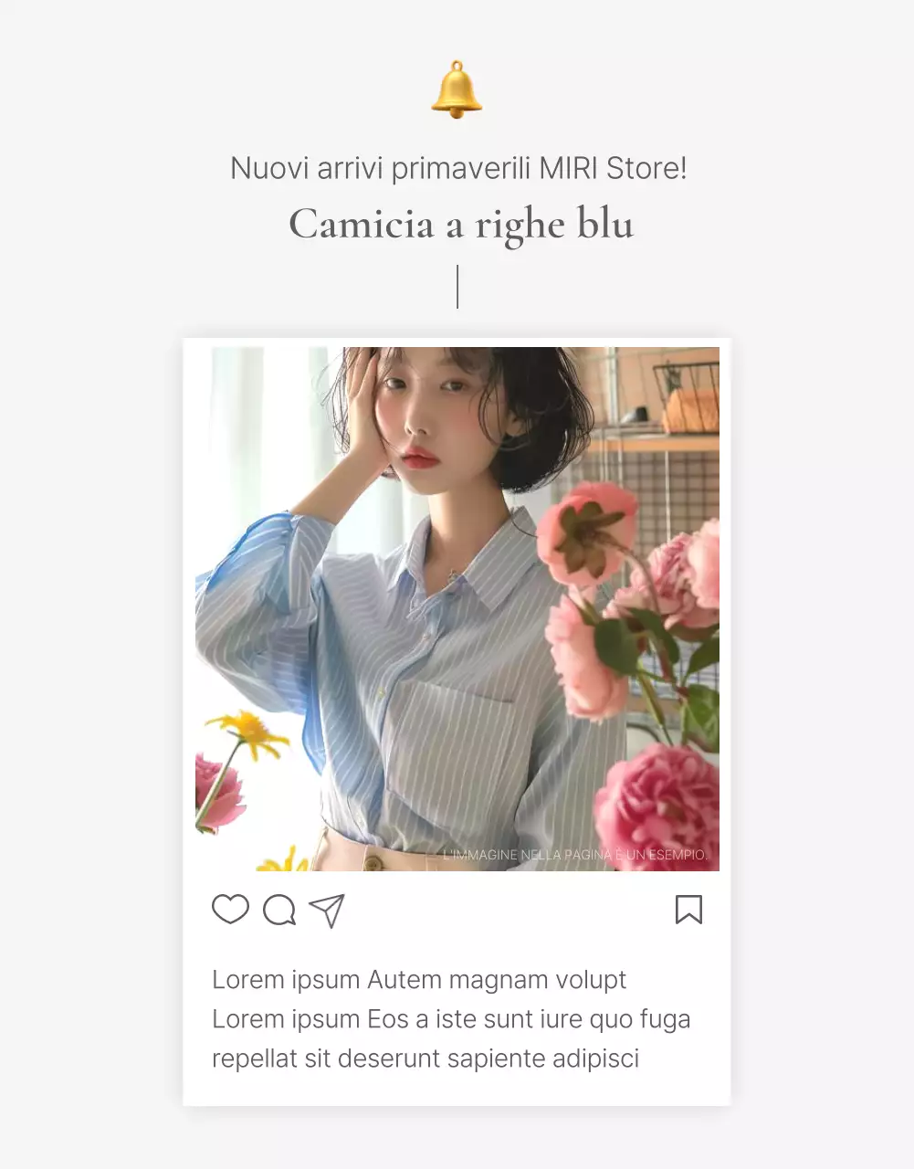 Pubblicità di un centro commerciale di moda con semplici emoji stilizzate bianche e grigie