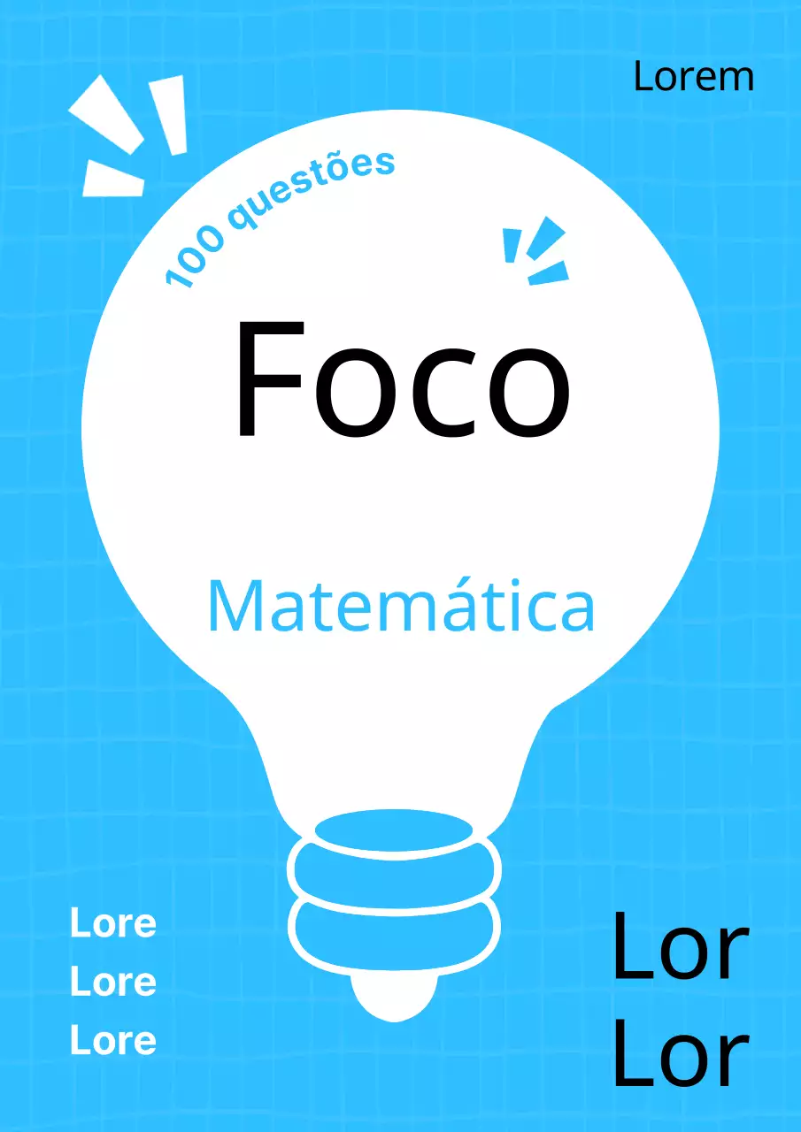 Fichas de trabalho simples de matemática para o ensino secundário em azul claro e preto