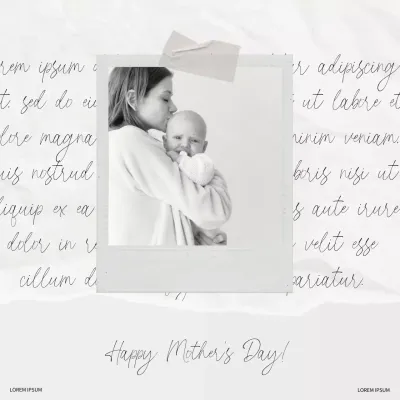 Grey Minimal Mother's Day Card Social Media Post