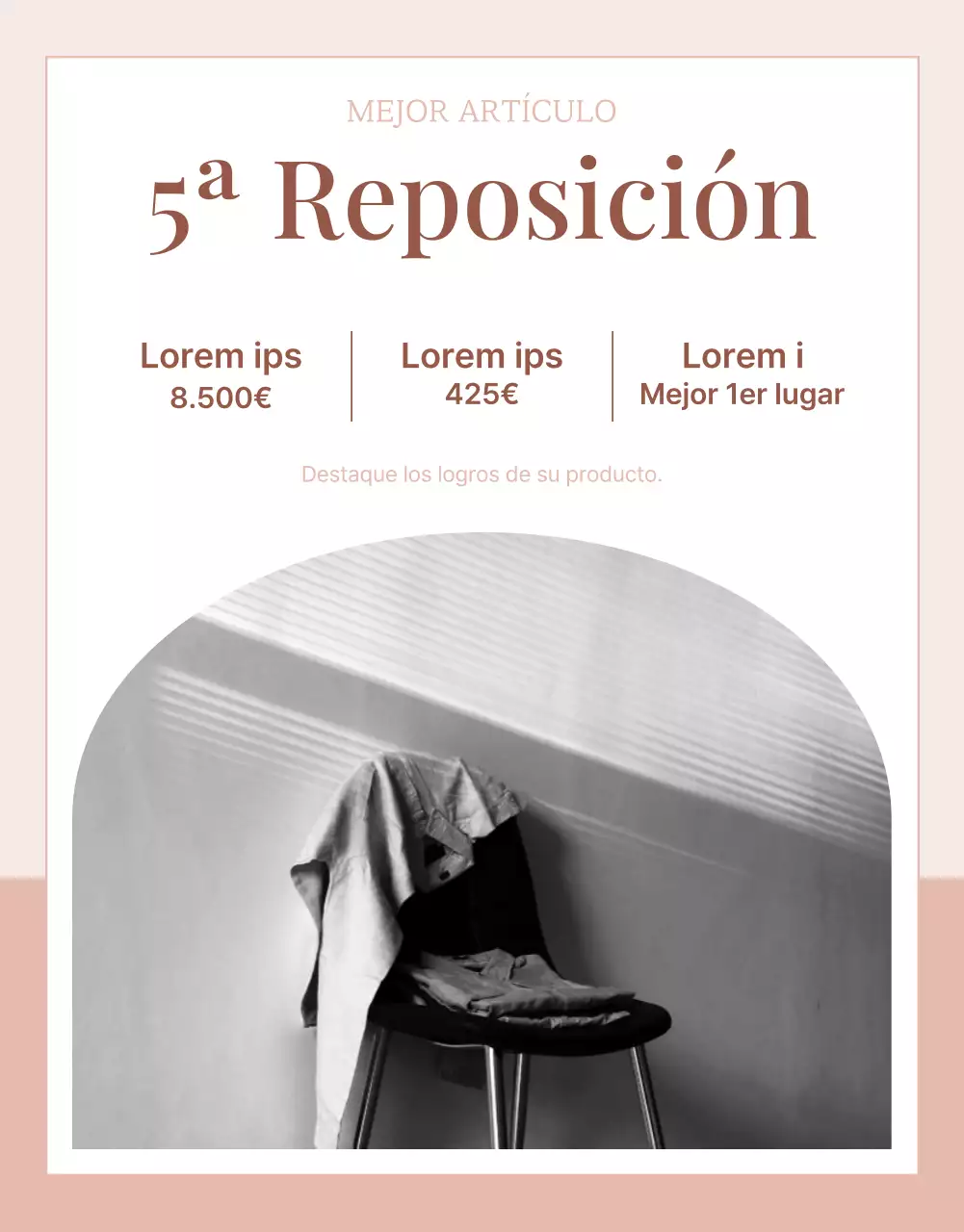 Promociona un moderno centro comercial de moda en rosa y marrón