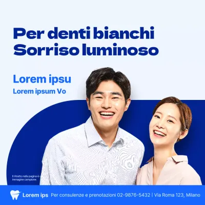 Semplice annuncio di evento dentale in blu e blu navy