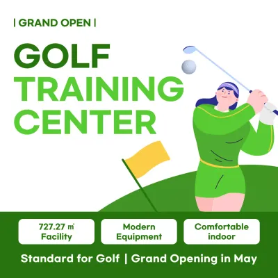 Green Modern Golf Promotion Social Media Post