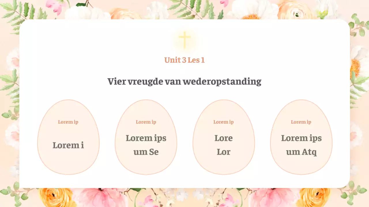 Een trendy paasgids met een oranje achtergrond