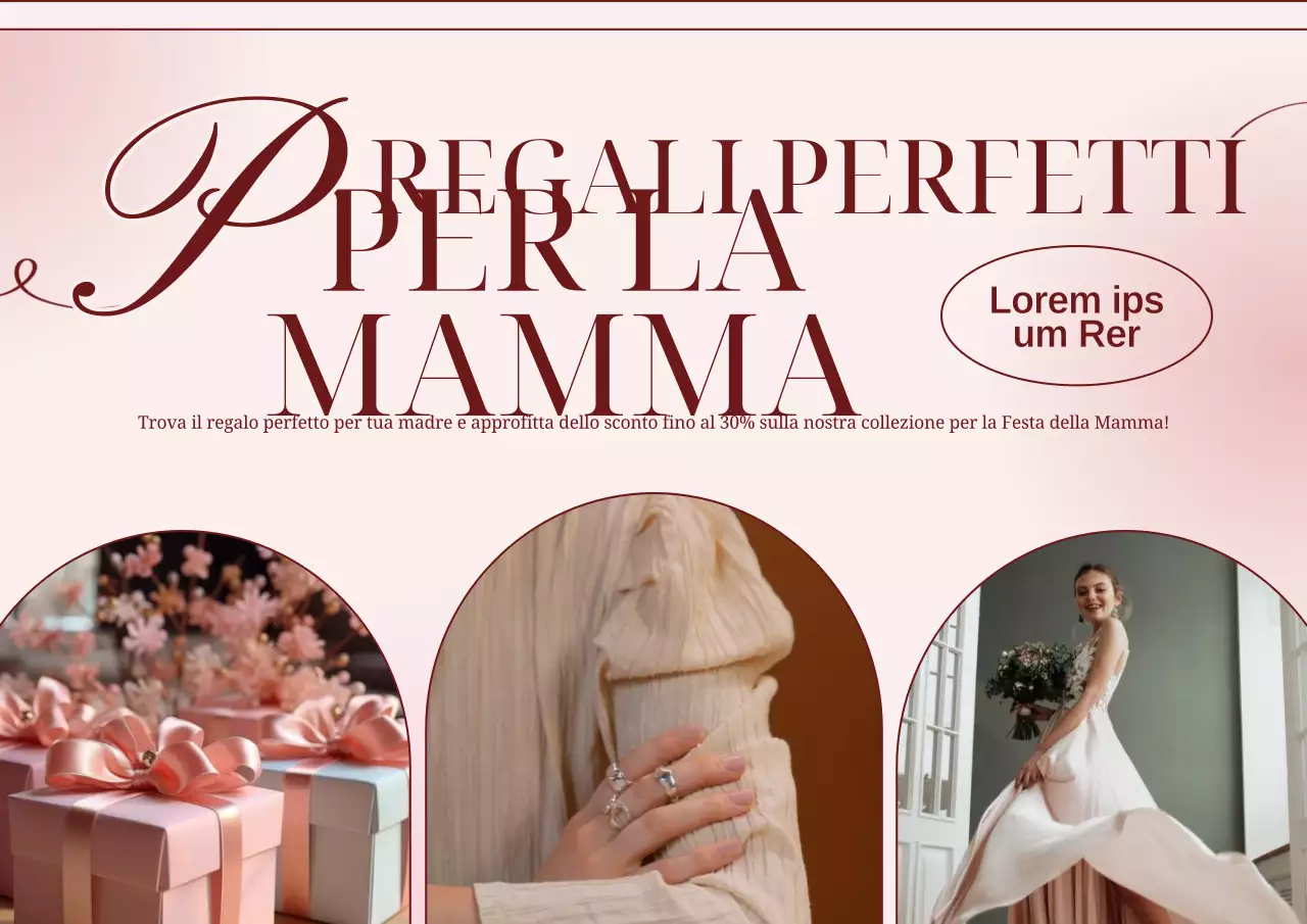 Regalo elegante rosso e rosa per la Festa della Mamma Pubblicità