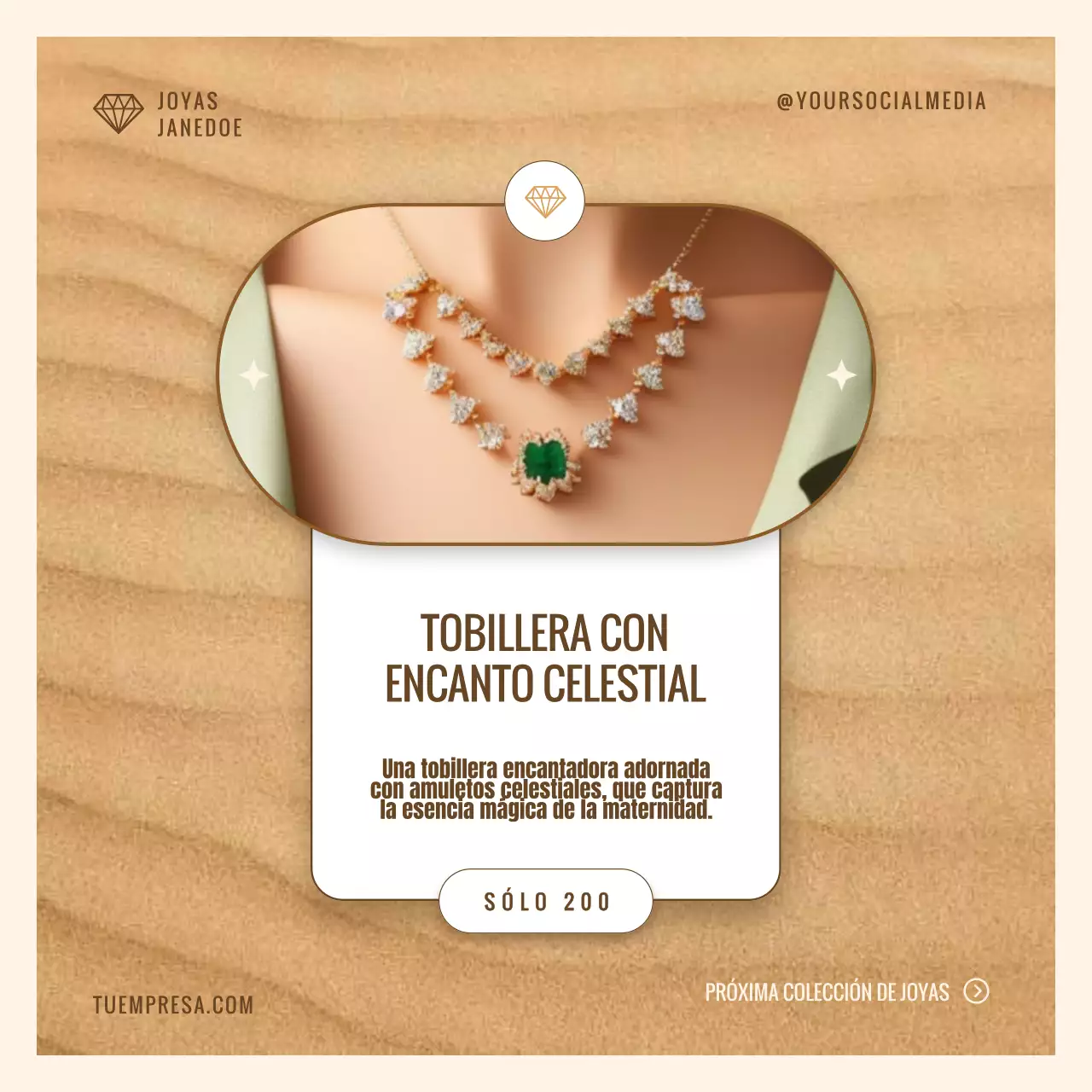 Colección exclusiva de joyas modernas en beige y oro Anuncio especial Día de la Madre