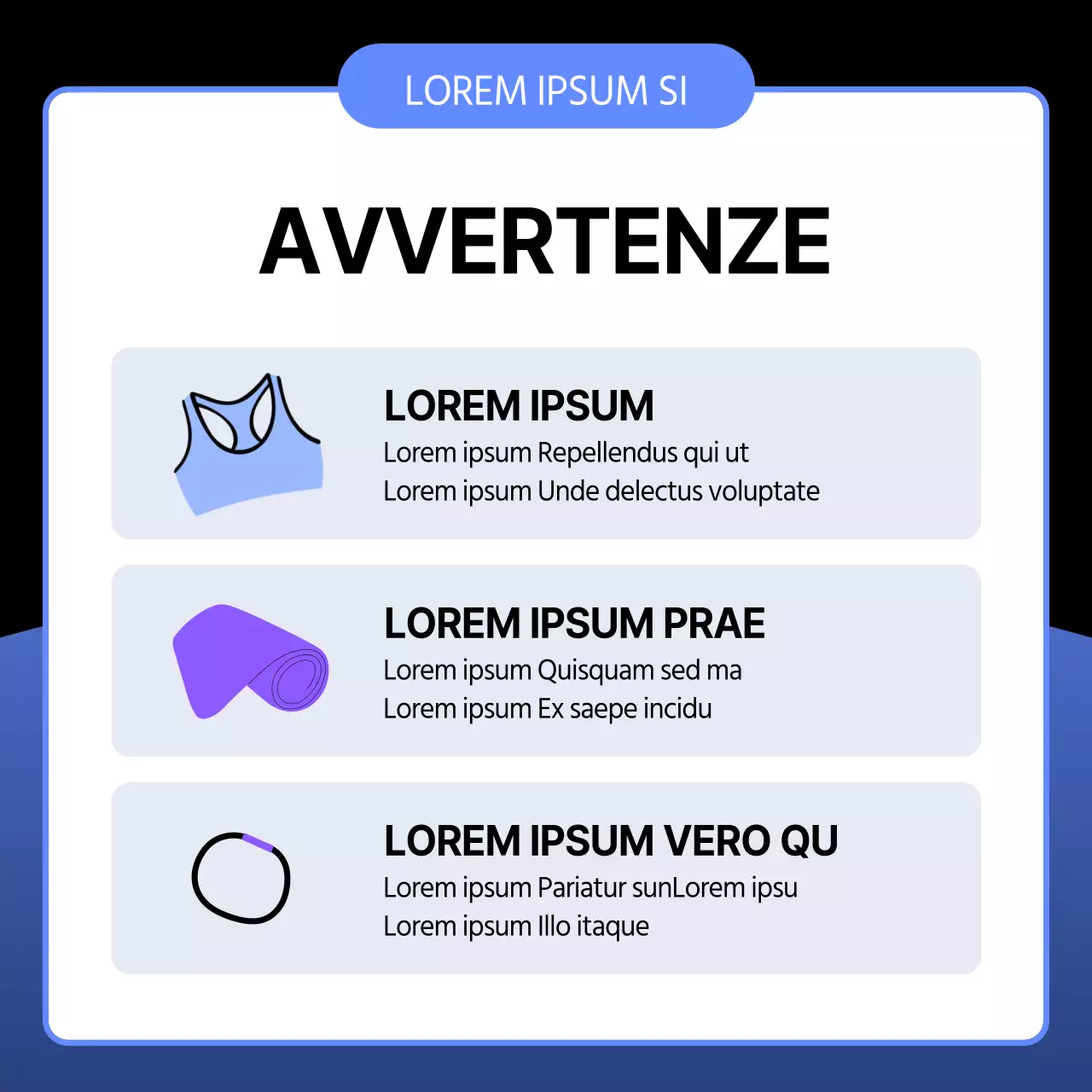 Una semplice guida al foam roller prima e dopo l'allenamento, in blu e nero.