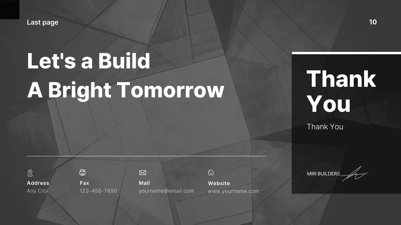 블랙 모던 건설 광고 프레젠테이션