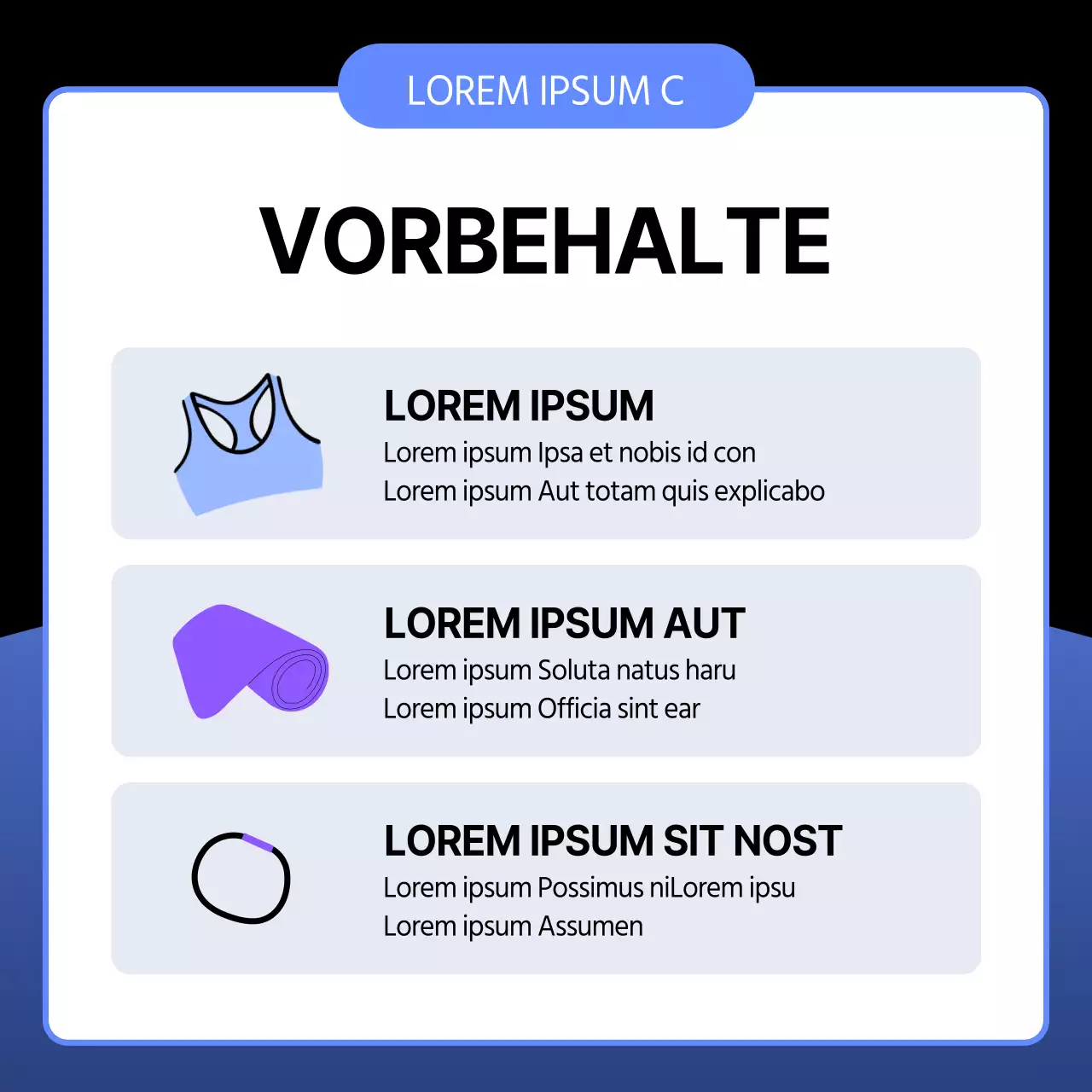 Eine einfache Anleitung für die Schaumstoffrolle vor und nach dem Training in Blau und Schwarz