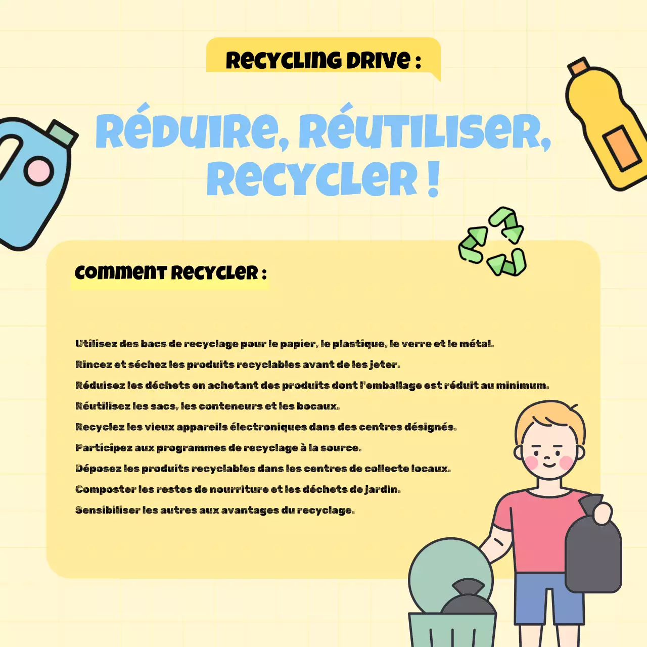 Campagne de la Journée de la Terre de l'école moderne jaune et bleue