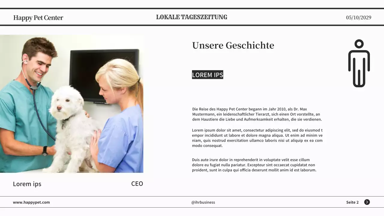 Graue minimalistische klassische Zeitung Geschäftspräsentation